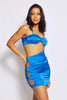 Cobalt Satin Twist Bust Detail Cut Out Bodycon Dress