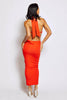 Red Cut Out Halter Neck Midaxi Dress