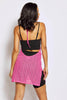 Hot Pink Crochet Halter Neck Mini Dress