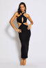 Black Cut Out Halter Neck Midaxi Dress