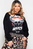 Plus+ Black Midnight Angels Contrast Sweater Floral Dress