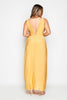 Plus Gold Slinky Maxi Split Dress with Strap Detail