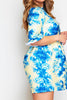 Blue Tie Dye 3/4 Sleeve T.Shirt Smock Dress