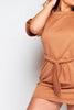 Camel Jersey Belted T.Shirt Dress