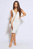 White Ladder Cut Out Detail Strappy Midi Dress