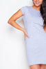 Grey Cup Detail Bodycon T-Shirt Dress