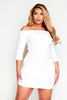 White Off The Shoulder Denim Dress