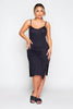 Black Strappy Split Hem Jersey Dress