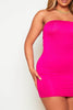 Hot Pink Jersey Bandeau Bodycon Dress