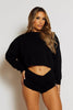 Black Soft Knit Jumper & Shorts Loungeset