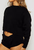 Black Soft Knit Jumper & Shorts Loungeset