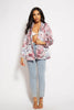 Pink Floral Satin Blazer