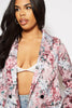 Pink Floral Satin Blazer