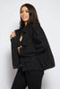 Black Oversized Pocket Draw Cord Jacket