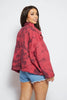 Red Tie Dye Oversized Pocket Draw Cord Jacket