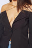 Black Blazer Top with Gold Chain Straps