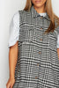 Dogtooth Sleeveless Oversize Shacket