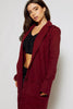 Wine Jersey Longline Duster Coat