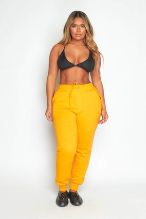 Mustard Drawstring Casual Joggers