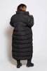 Black Padded Long Zip Up Puffer Coat