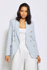 Light Blue Tailored Blazer with Gold Buttons