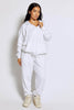 White Oversize Zip Through Hoodie