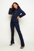 Navy Tailored Trousers with Split