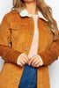 Tan Cord Oversized Longline Jacket