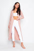 Petite Pink Button Down Longline Duster