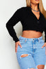 Black Blazer Crop Top