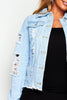 Heavy Distressed Light Wash Denim Jacket