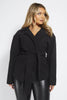 Black Cord Tie Waist Jacket