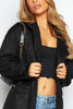 Black Faux Suede Cocoon Coat