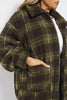 Green Checked Oversize Borg Jacket