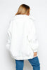 White Oversize Borg Jacket with Front Pockets