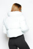 White Borg Cropped Puffer Jacket