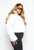 White Borg Cropped Puffer Jacket