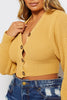Petite Tan Knitted Front Button Cardigan