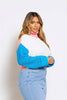 Coral Colour Block Crop Jumper