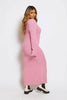 Rose Pink Chunky Knitted Jumper Dress