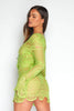 Neon Lime Green Crochet Cotton Dress