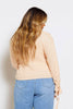 Pink Lace Up Sleeve Chunky Knit Jumper