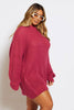 Berry Oversize Crew Neck Jumper Dress