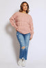 Pink Puff Sleeve Chunky Knit Jumper