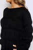 Black Puff Sleeve Chunky Knit Jumper