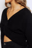 Black Twist Wrap Knitted Jumper