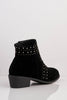 Black Faux Suede Ankle Boots with Silver Studs