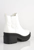 White Patent Chunky Ankle Boots