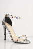 Multicoloured Gem Embellished Perspex Snake Heels