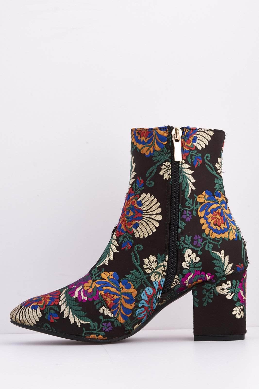 floral ankle boots